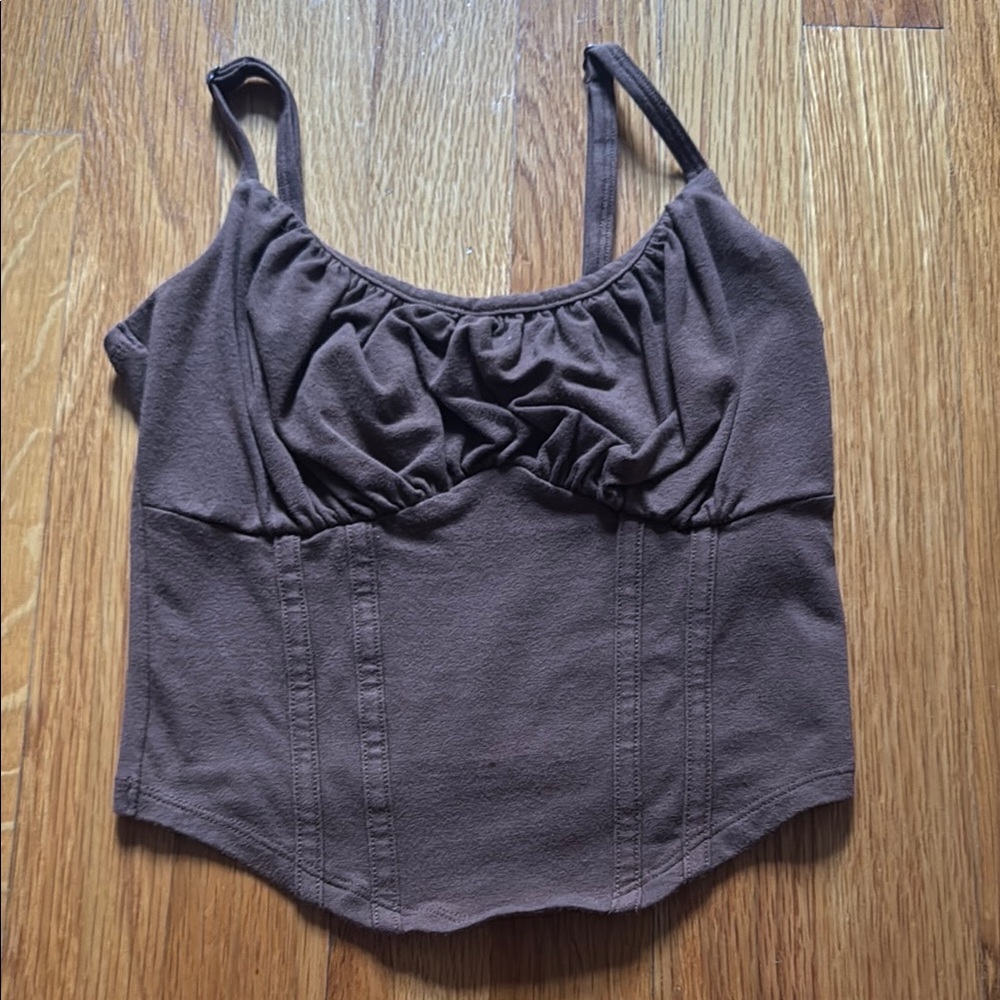 Hollister Gray Ruched Bustier Camisole